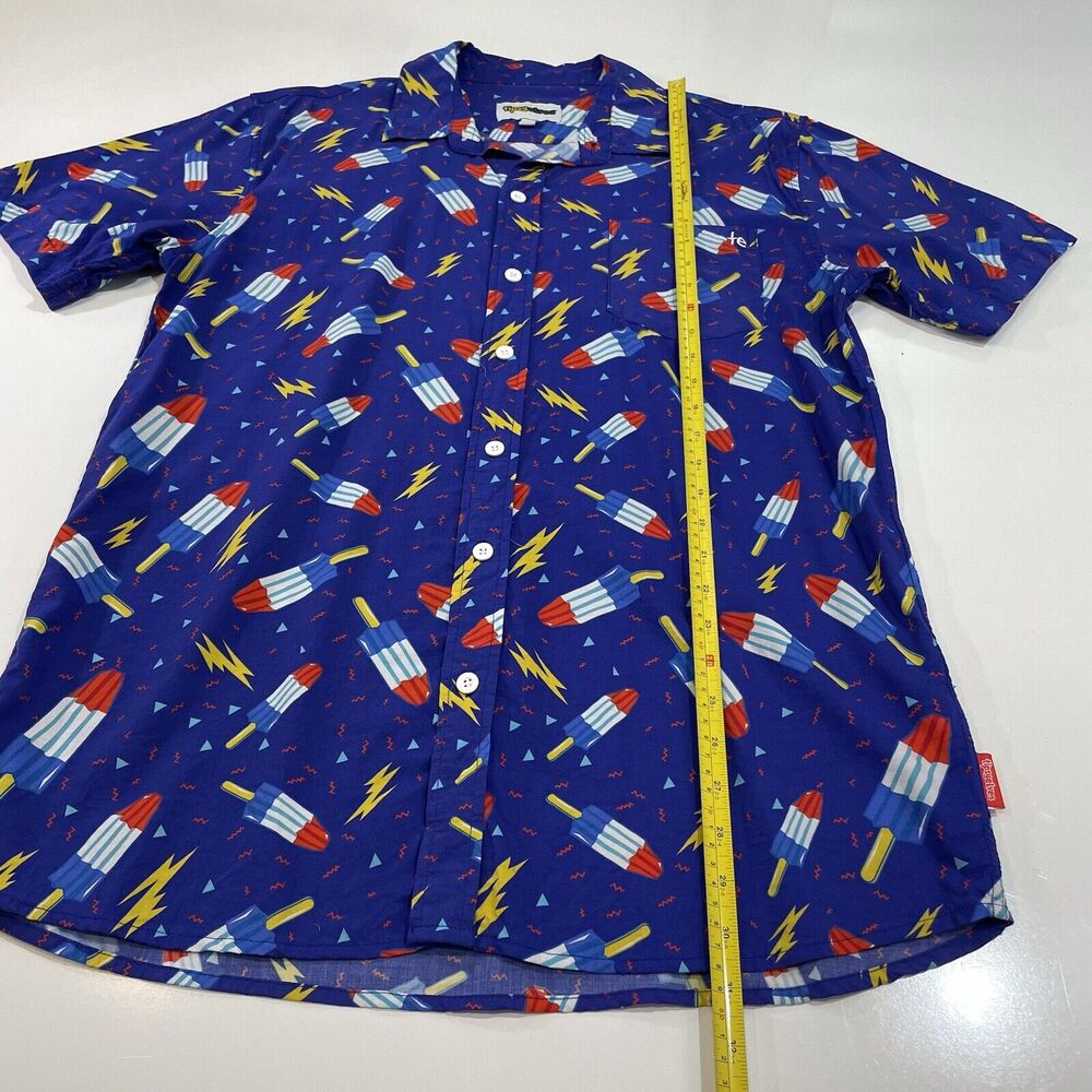 TIPSY ELVES 4TH OF JULY MEMORIAL DAY Popsicle Red White Blue Button Down Shirt L - Picture 4 of 6